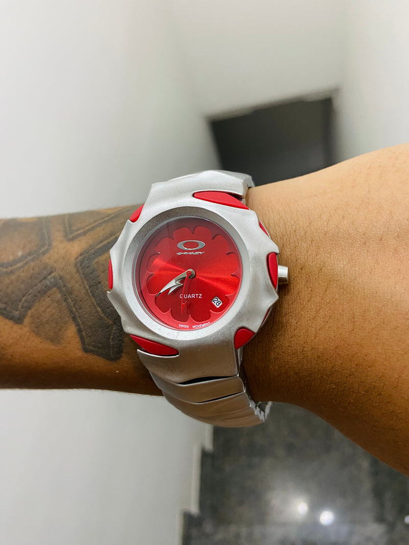 Relógio Blade Branco e Vermelho