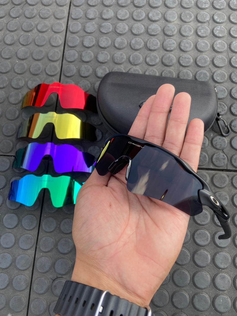 Kit Radar Óculos de Sol Radar Ev All Black + 4 Lentes + case (estojo de brinde)