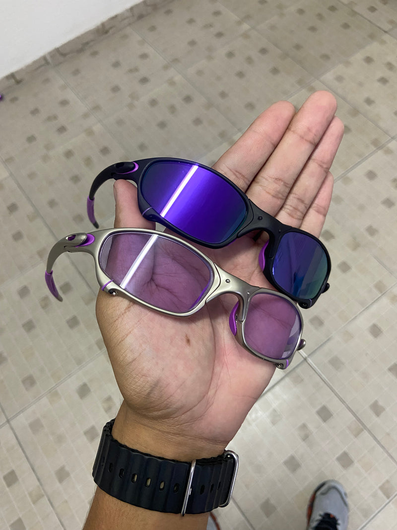 Óculos de sol Juliet Carbon lentes roxa + Juliet plasma lentes Low light Kit Casal