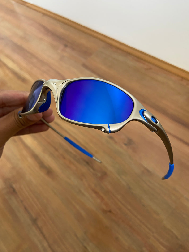 Óculos de Sol Juliet Plasma Lentes Neon Blue Kit Azul