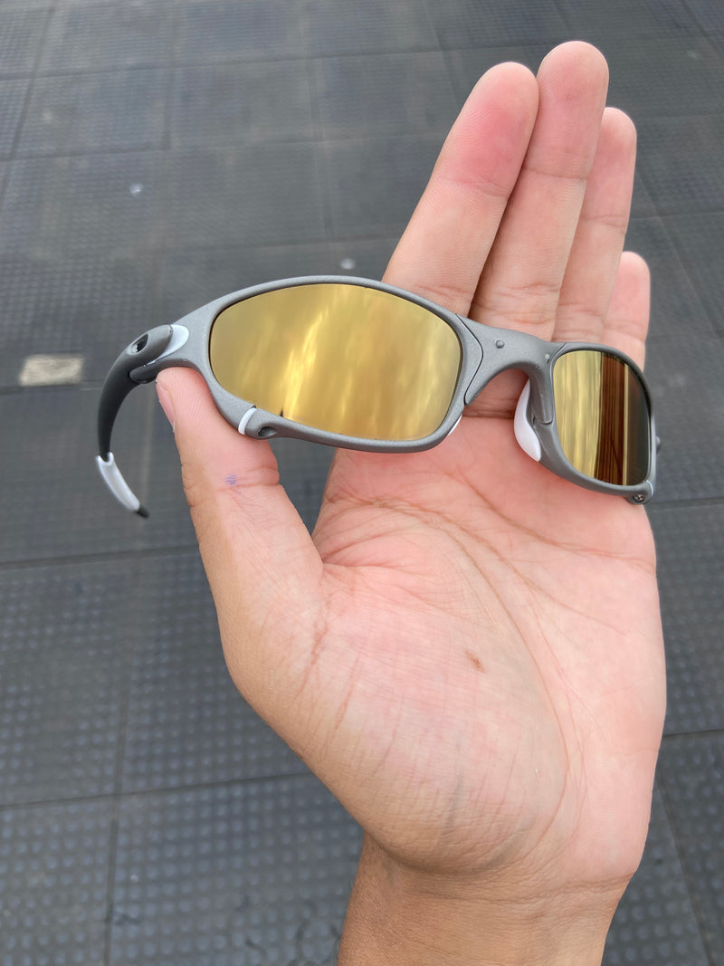 Óculos de Sol Juliet xmetal Lentes Gold Café Kit Branco