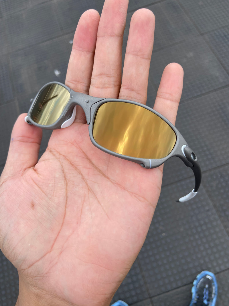 Óculos de Sol Juliet xmetal Lentes Gold Café Kit Branco