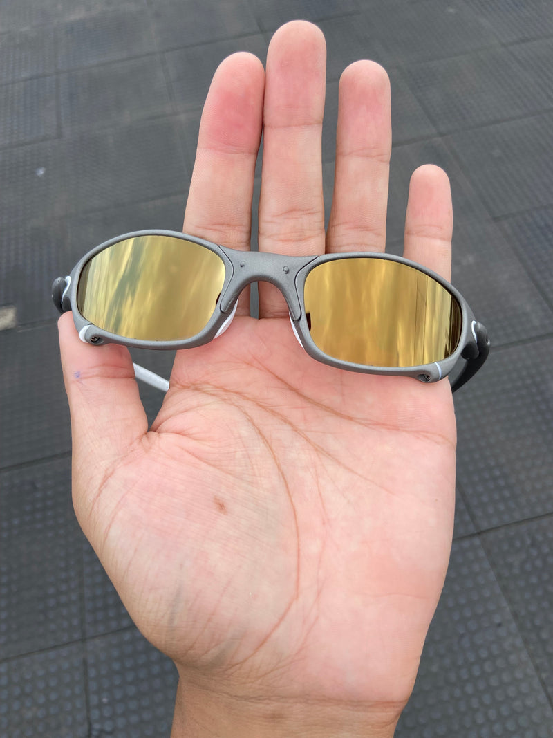 Óculos de Sol Juliet xmetal Lentes Gold Café Kit Branco