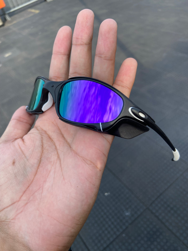 Óculos de Sol Juliet Carbon Lentes Roxa Kit Branco + Sideblinder black