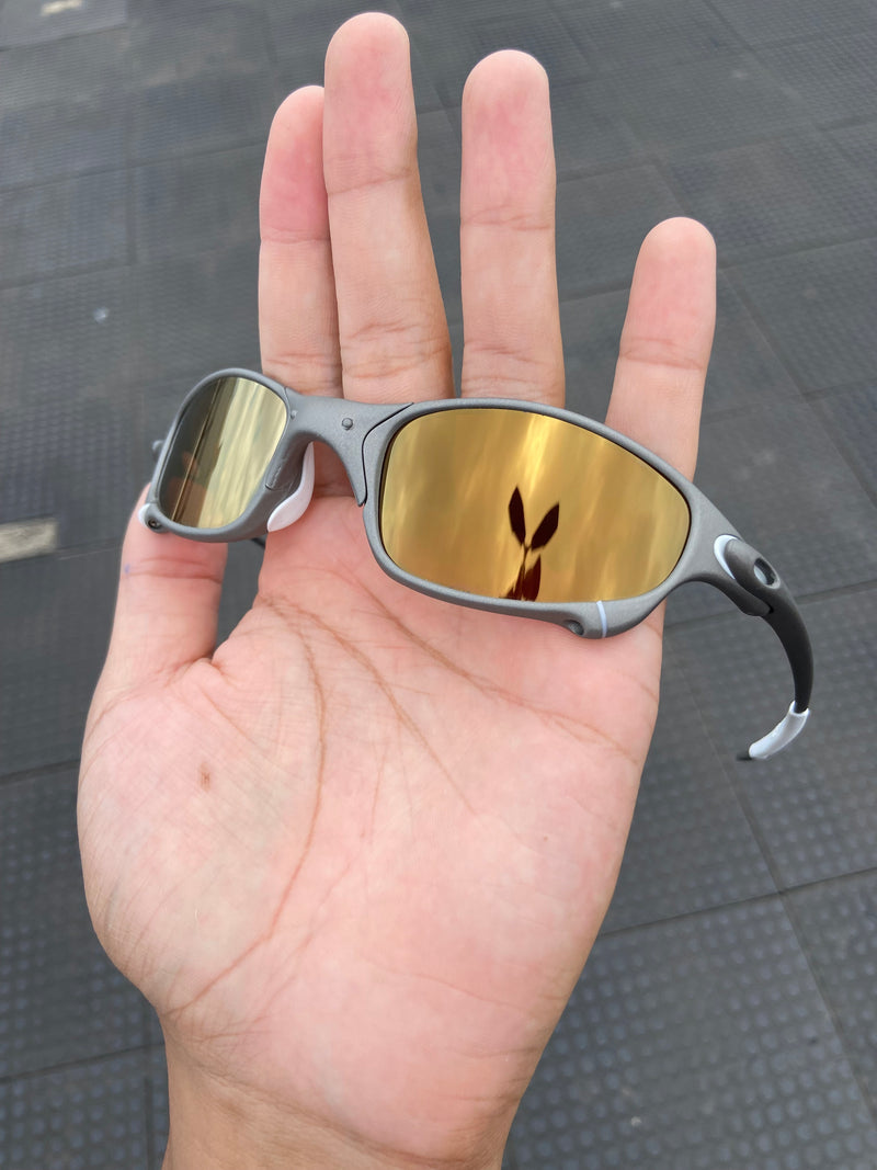 Óculos de Sol Juliet xmetal Lentes Gold Café Kit Branco