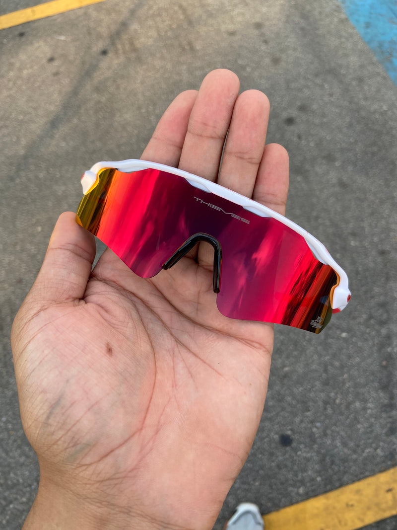 Óculos de Radar Ev Branco/vermelho Lente Torch Radar Ev edição 100 Thieves