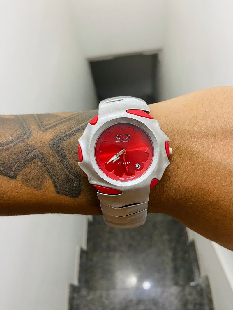 Relógio Blade Branco e Vermelho