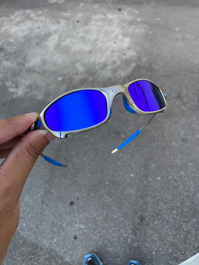 Óculos de sol Juliet Plasma Lentes Neon Blue Kit Azul