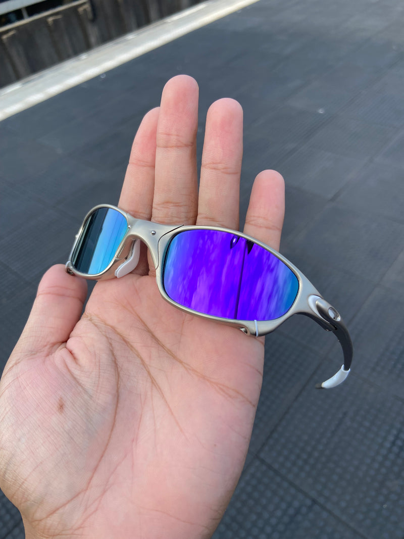 Óculos de Sol Juliet Plasma Lentes Roxa Kit Branco