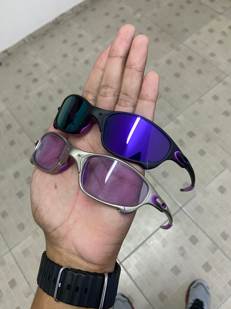 Óculos de sol Juliet Carbon lentes roxa + Juliet plasma lentes Low light Kit Casal