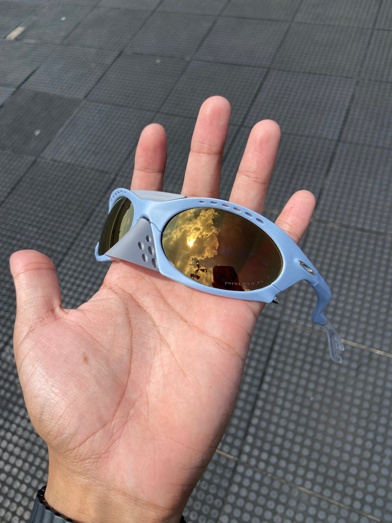 Óculos de Sol Plantaris Azul Lentes Gold Café