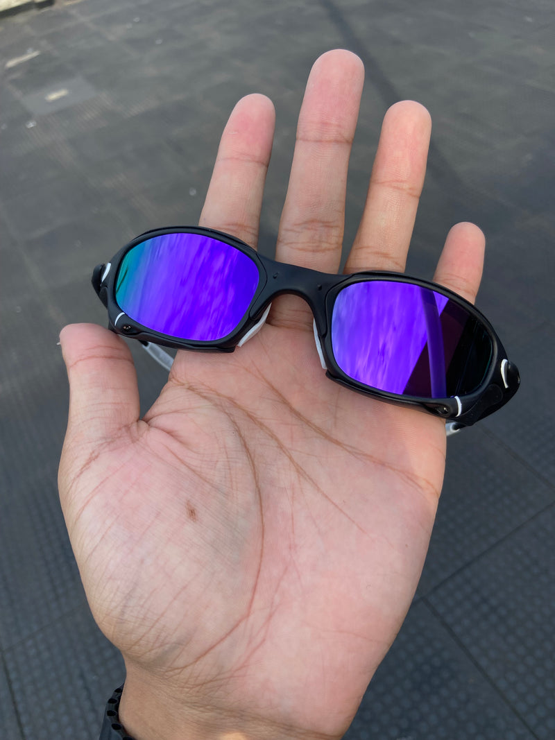Óculos de Sol Juliet Carbon Lentes Roxa Kit Branco + Sideblinder black