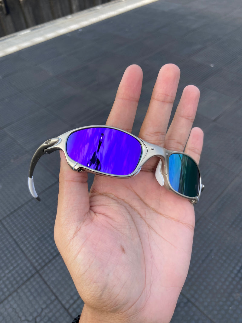 Óculos de Sol Juliet Plasma Lentes Roxa Kit Branco