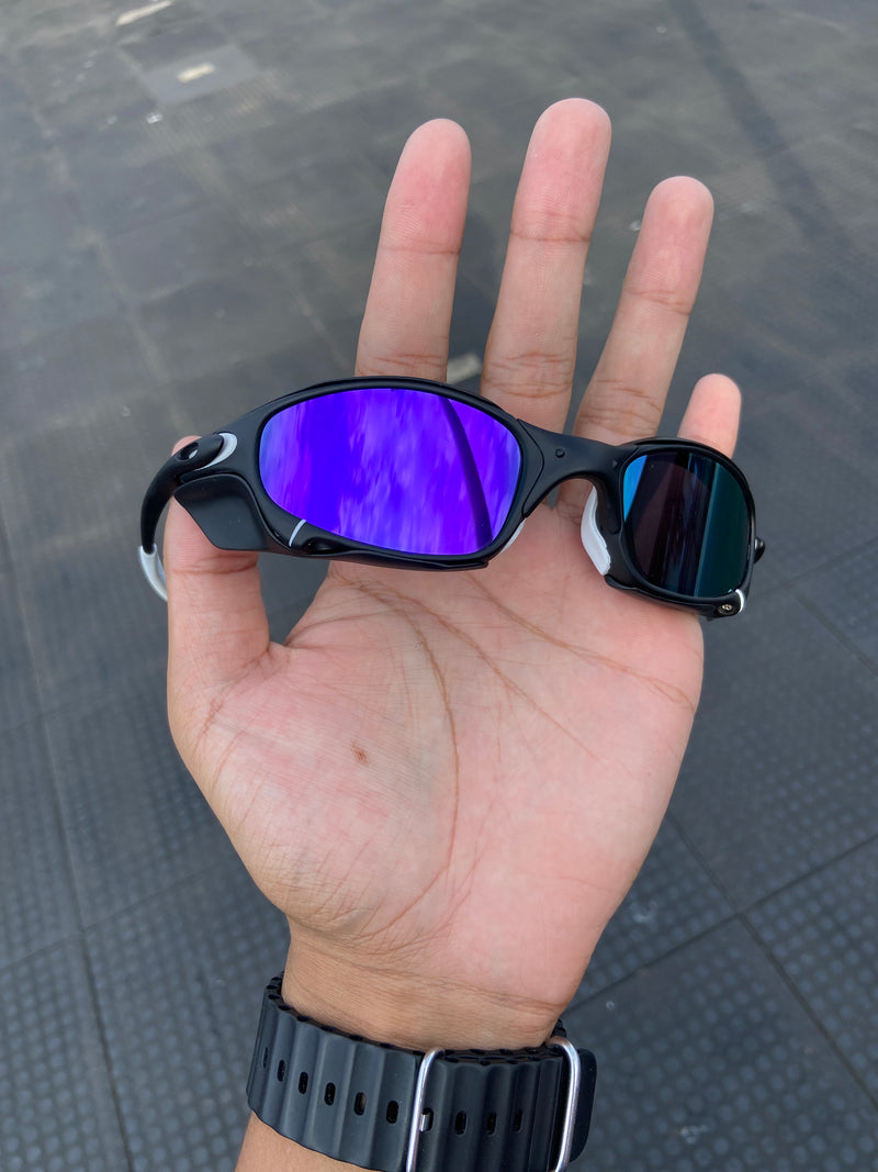 Óculos de Sol Juliet Carbon Lentes Roxa Kit Branco + Sideblinder black