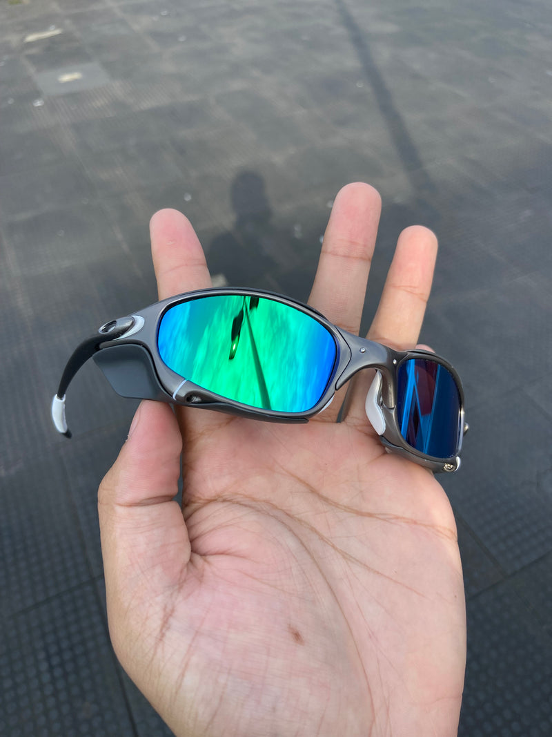 Óculos de Sol Juliet Carbon Polished Lentes G26 kit branco + Sideblinder xmetal
