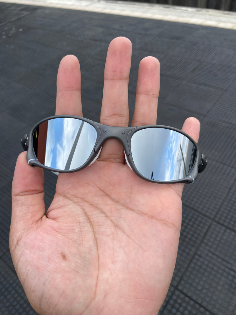 Óculos de Sol Double x xmetal lentes cinza espelhado kit branco
