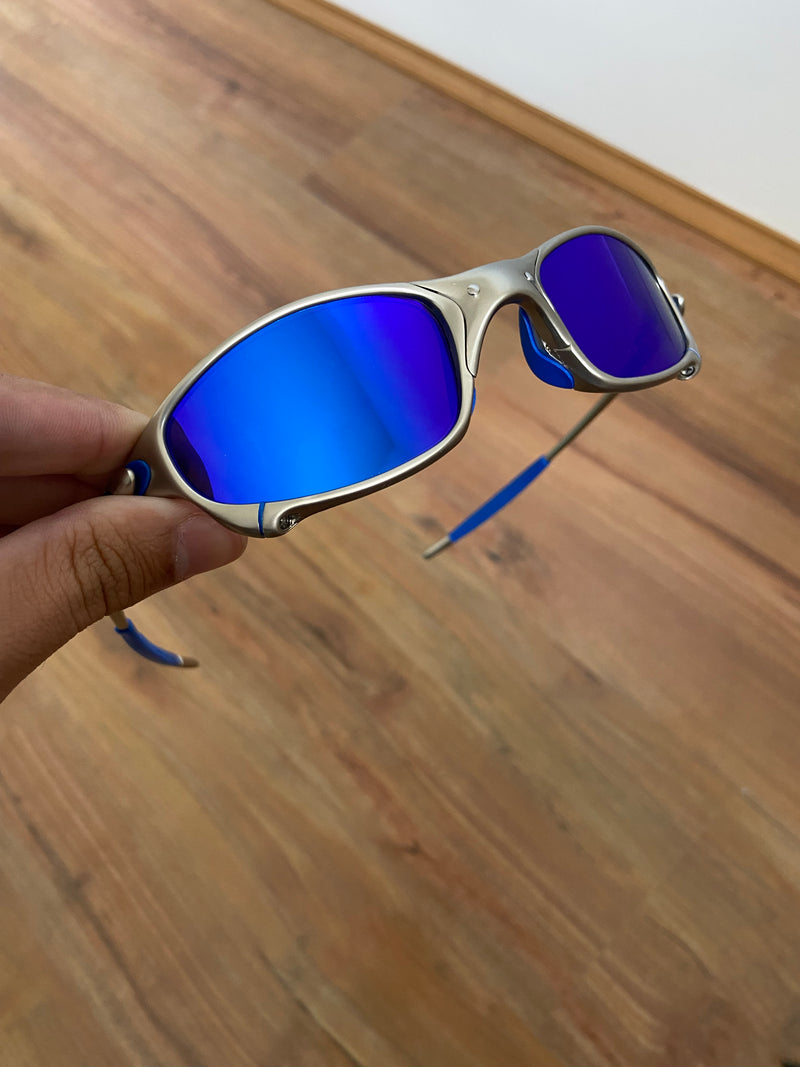 Óculos de Sol Juliet Plasma Lentes Neon Blue Kit Azul