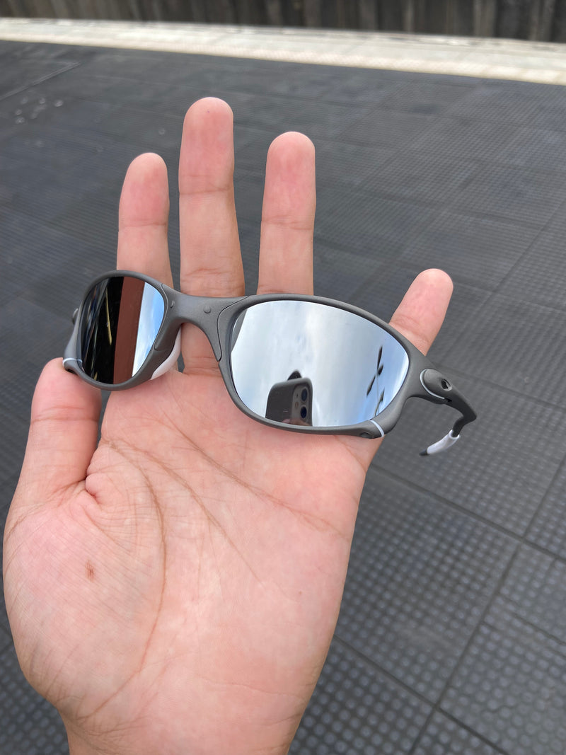Óculos de Sol Double x xmetal lentes cinza espelhado kit branco