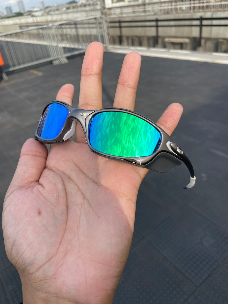 Óculos de Sol Juliet Carbon Polished Lentes G26 kit branco + Sideblinder xmetal
