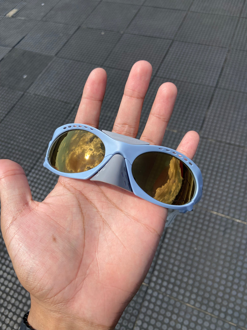 Óculos de Sol Plantaris Azul Lentes Gold Café