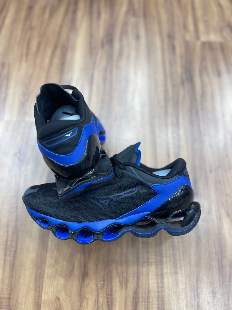 Tênis Mizuno Pro 12 Preto e azul importado Vietnã