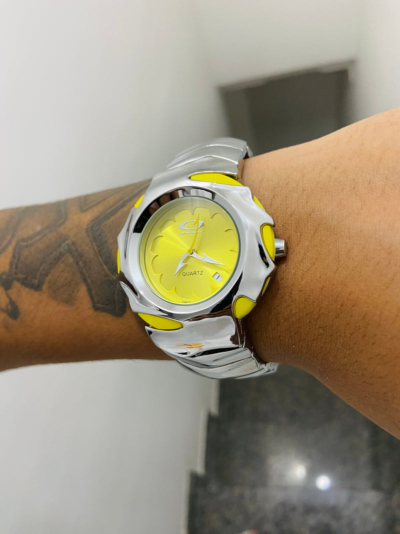 Relógio Blade Prata e Amarelo