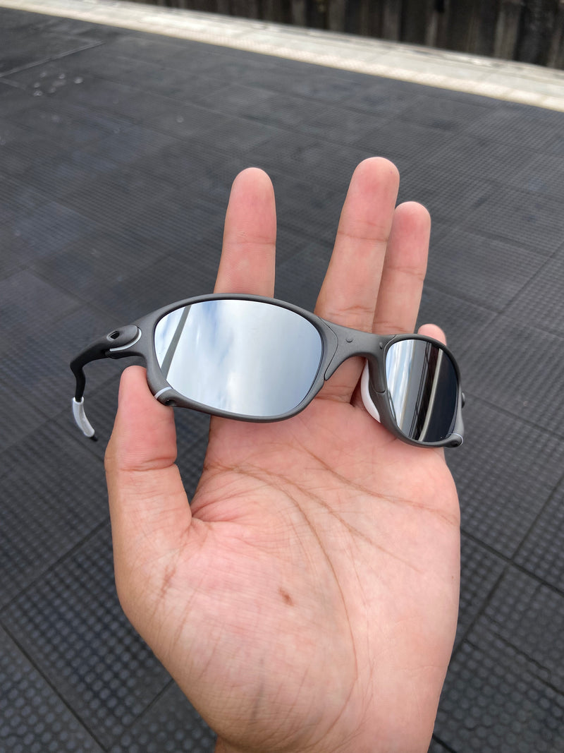 Óculos de Sol Double x xmetal lentes cinza espelhado kit branco