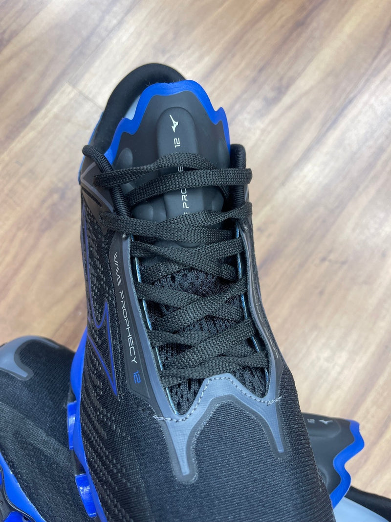Tênis Mizuno Pro 12 Preto e azul importado Vietnã